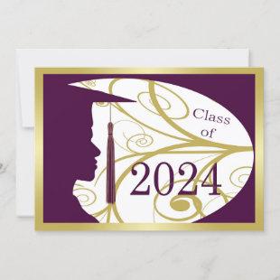 Gold and Purple Man Silhouette 2024 Card