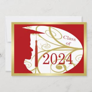 Gold and Red Man Silhouette 2024 Card