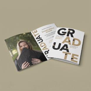 Gold Big Bold Angle-Cut Letters Graduation Invitation