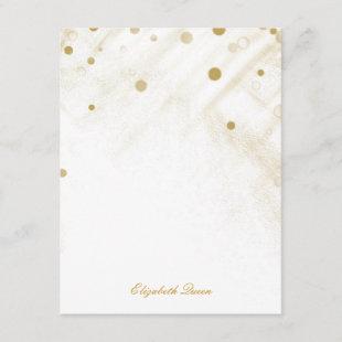Gold Confetti Glitter Dots Invitation Stationery