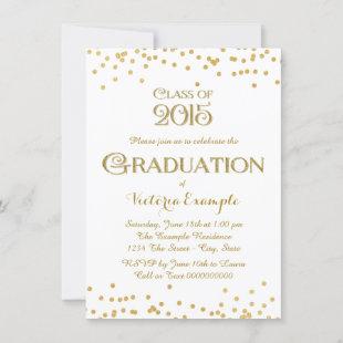 Gold Confetti Graduation Invitation