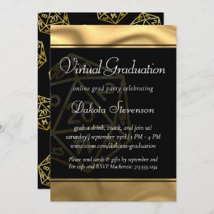 Gold D20 | Tabletop Role Player Virtual Graduation Invitation