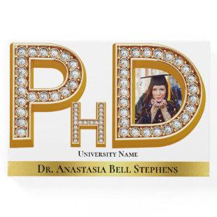 Gold Doctorate PhD Graduation Ceremony Party Photo Guest Book