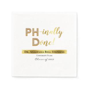 Gold Doctorate PhD Graduation Ceremony Party Photo Napkins