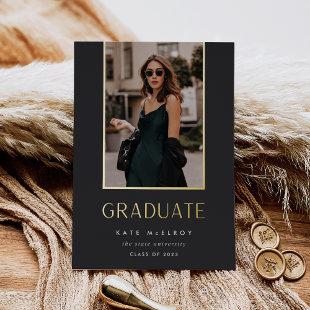 Gold Drop | Foil Photo Graduation Announcement