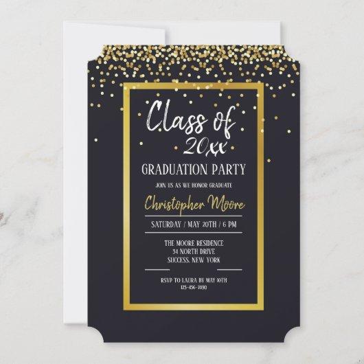 Gold Dust Graduation Party Invitation