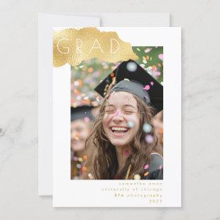 Gold Flake Minimalist Graduation Photo Announcement