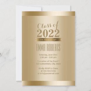 Gold Foil Background Graduation Party Invitation