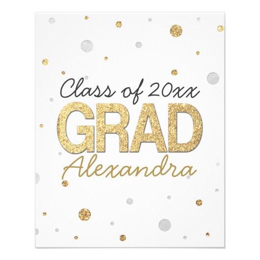 Gold Foil Glitter Confetti Graduation Party Custom Flyer
