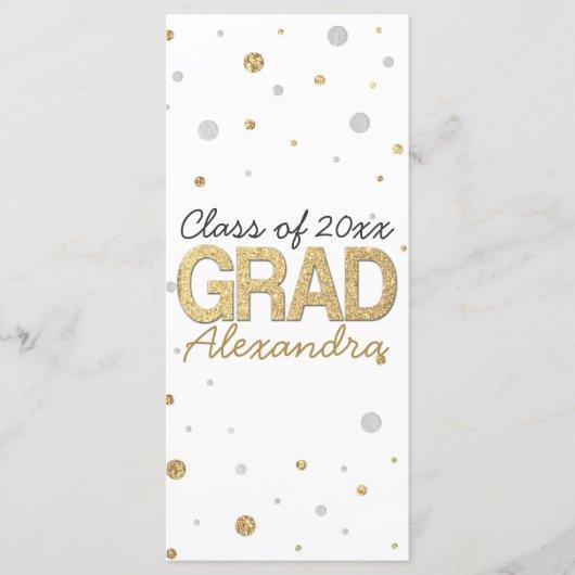 Gold Foil Glitter Confetti Graduation Party Custom Program