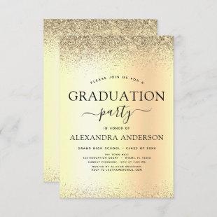 Gold Glitter 2022 Graduation Party Invitation