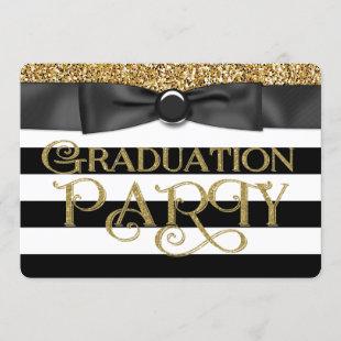 Gold Glitter Class of 2015 Graduation Invitation