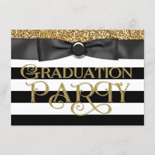 Gold Glitter Class of 2015 Graduation Invitation