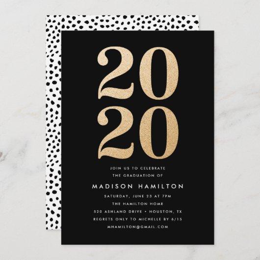 Gold Glitter Class of 2020 | Graduation Party Invitation