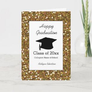 Gold Glitter Class of 2022 Graduation Card