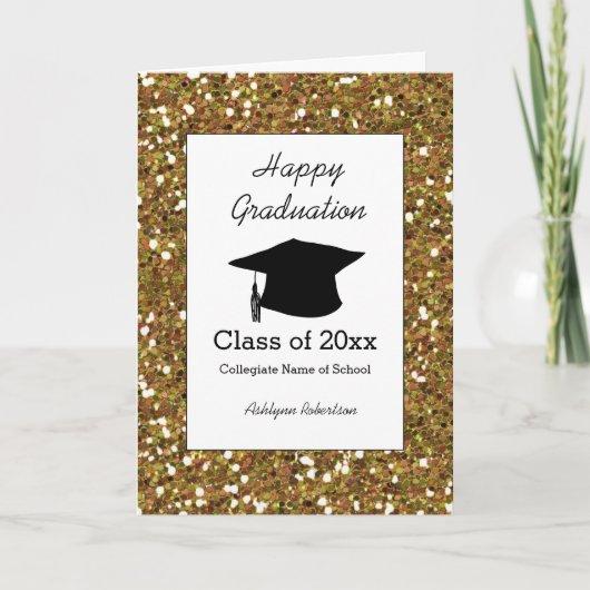 Gold Glitter Class of 2023 Graduation Card