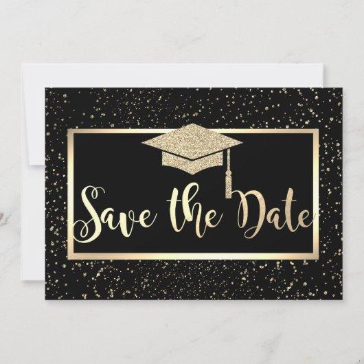 Gold Glitter Graduation Cap,Confetti Save The Date