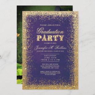Gold & Glitter Graduation Party Invitations