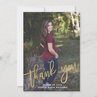 Gold Grad Thank You Cards
