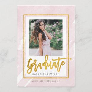 Gold Graduate | Rose Watercolor Grad Announcement