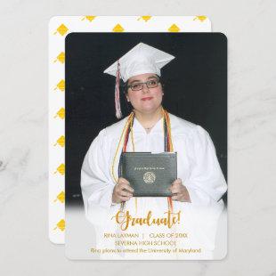 Gold Graduate Text Light Graduation Announcement