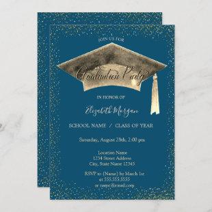 Gold Graduation Cap Tassel Graduation Party Invitation