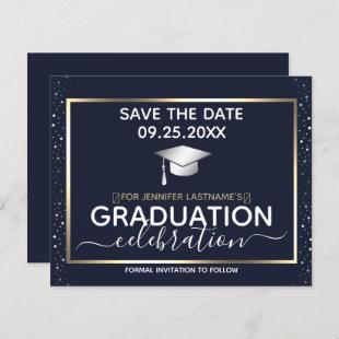 Gold Graduation Save the Date Invitation Budget