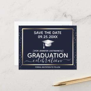 Gold Graduation Save the Date Invitation Postcard