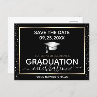 Gold Graduation Save the Date Invitation Postcard