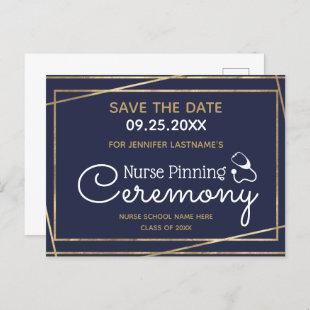 Gold Lines Nurse Pinning Ceremony Save the Date Postcard