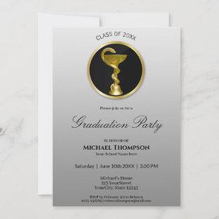 Gold Medical Professional Hygieia Bowl Graduation Invitation