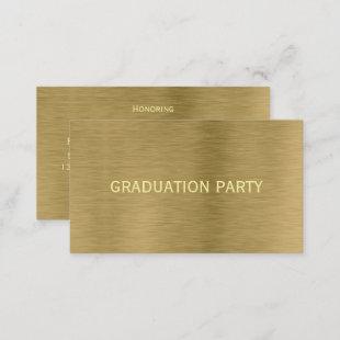 Gold Metal Texture Graduation Party Ticket Invite