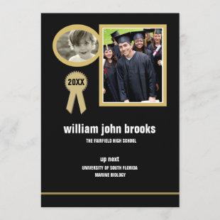 Gold Seal Photo Graduation Announcement/Invitation Invitation