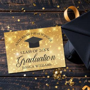 Gold Sparkle Graduation Chic Custom School Announcement