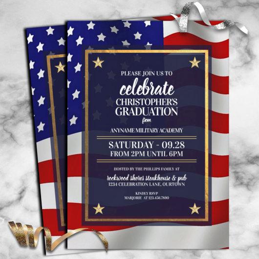 Gold Star Military Academy Graudation Party Invitation