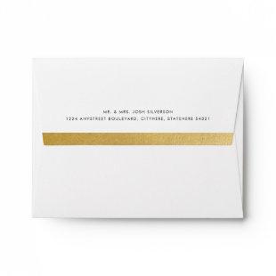 Gold Stripe with Return Address A2 Envelope