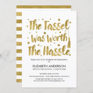 Gold & White Tassel Graduation Card