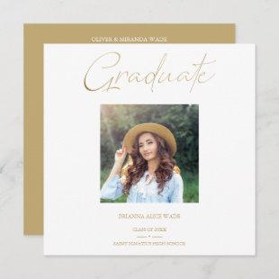 Golden Effect Elegant Custom Photo Graduation Invitation