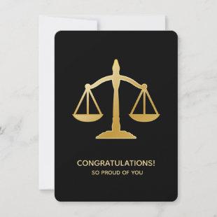 Golden Scales of Justice Law Themed Design Invitation