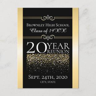 Golden school reunion design postcard