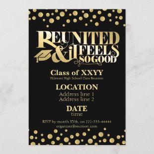 Golden school reunion invitation