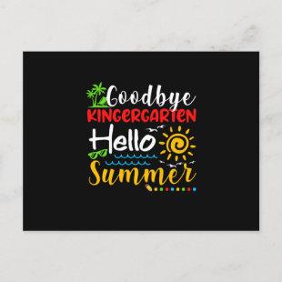 Goodbye Kindergarten Hello Summer Graduation Announcement Postcard