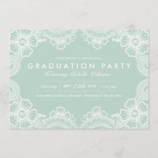 Graceful Lace Grad Party Invitation