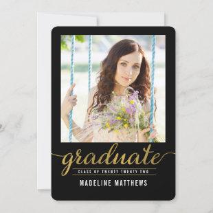 Graceful Script EDITABLE COLOR Graduation Card