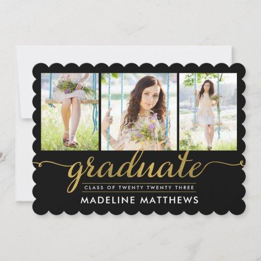 Graceful Script Editable Color Graduation Invite