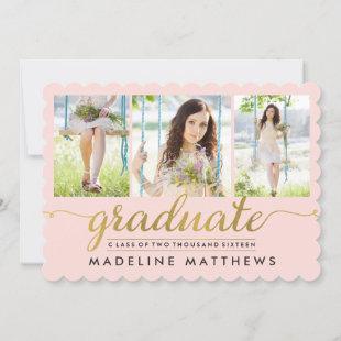 Graceful Script Editable Color Graduation Invite