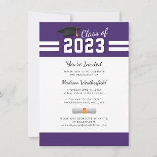 Grad 2024 Purple Graduation Party Invitation