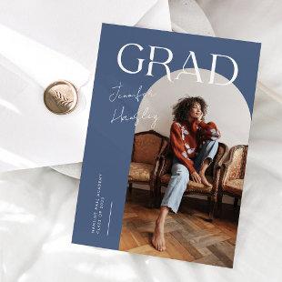 GRAD Blue Arch Graduation Announcement