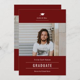 Grad Cap Photo Graduation Invitation