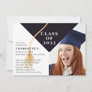 Grad Cap Photo Graduation Invitation